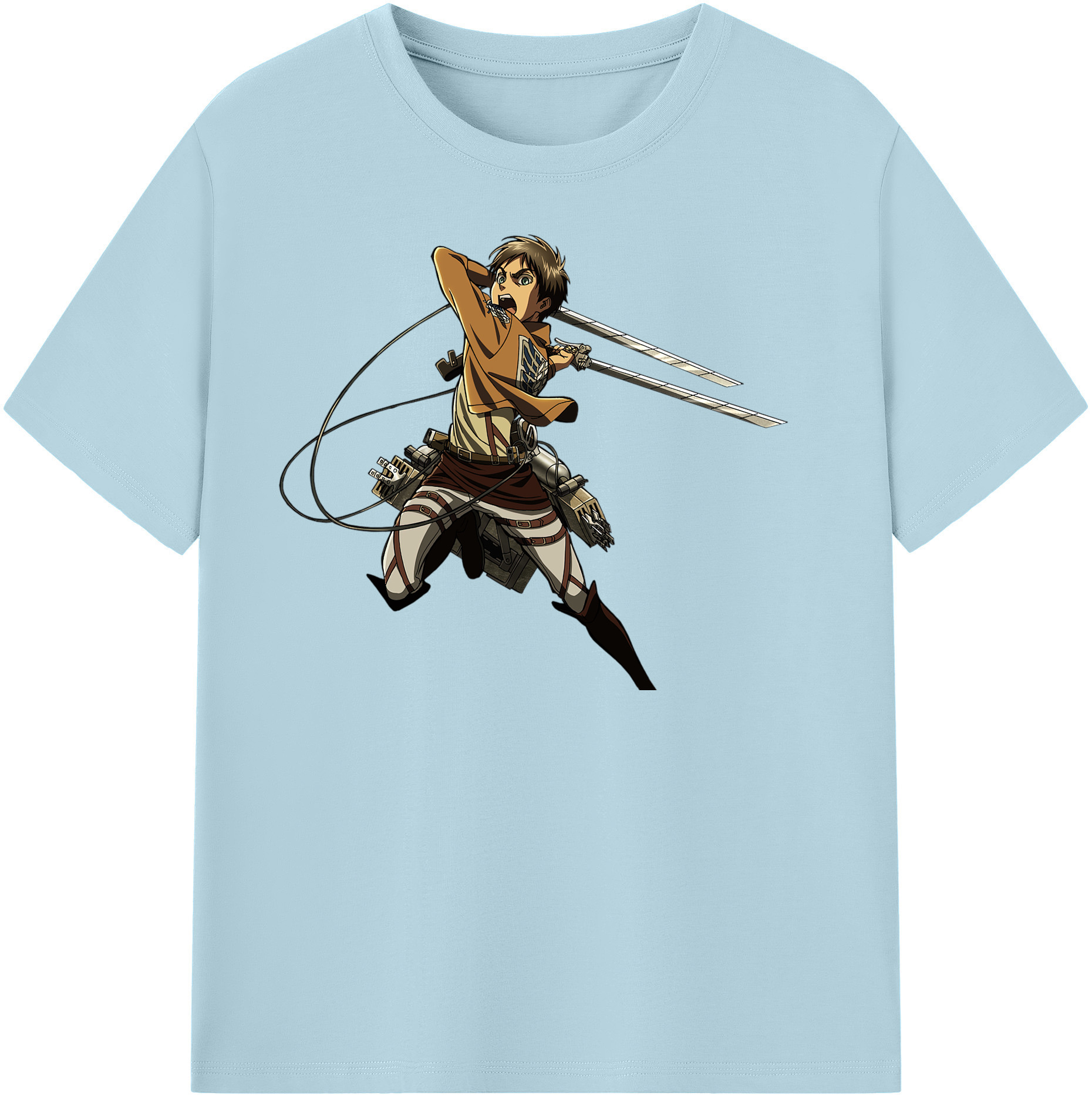（画像用） 進撃の巨人 エレン･イェーガー Attack on Titan Eren Jäger 綿100％半袖Tシャツ（フロントプリント）